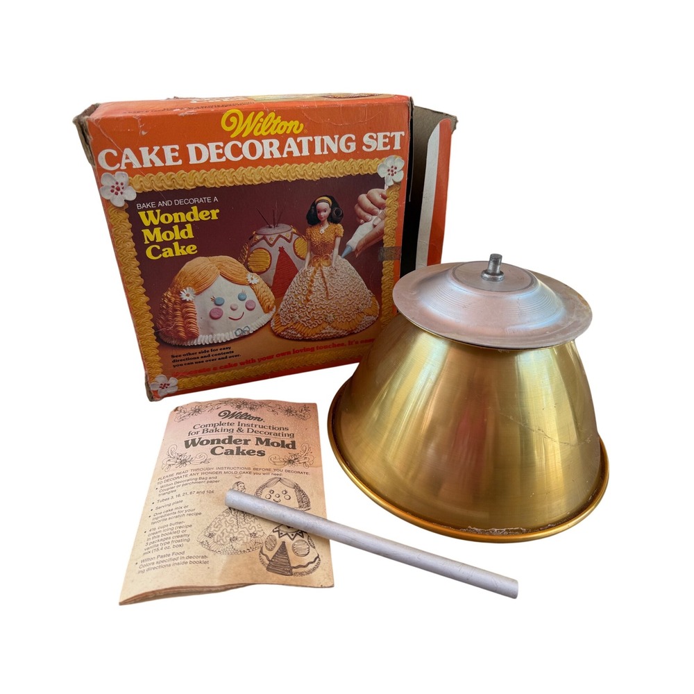 Vintage Wilton Wonder Mold Cake Pan Aluminum Doll Cake Decorating Kit 502-1202